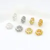 Cuentas espaciadoras con forma de corazón y agujero grande, chapadas en oro de 18 quilates sobre cobre con diamantes, para pulseras y collares, accesorios de joyería para manualidades