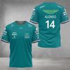 Explosões transfronteiriças moda Aston Martin 2023 equipe de F1 camiseta 3D comércio exterior camiseta de corrida espanhola plus size