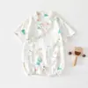 Mono para recién nacido traje de escalada verano fino gasa de bebé absorción de humedad transpirable khae bebé nuevo kimono chino