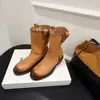Nuevas botas de cowboy vintage desgastadas de 5 cm de altura, con punta redonda y textura, de media pantorrilla para mujer