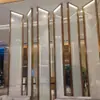 Pantalla de Cristal con Malla de Acero Inoxidable Personalizada de Fábrica Departamento de Ventas Lobby de Hotel Pantalla de Cristal de Cristal Elegante Panel de Vidrio