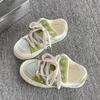 Tenis Súper Populares de Suela Gruesa para Mujer, Nuevos Zapatos Blancos Primavera 2026, Zapatos Chic Versátiles con Diseño Color-Blocking, Tenis Chunky