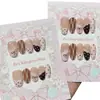 Taoshili [Creme Marrom Rosa] Design Fofo Versátil Laço Doce Poá Xadrez Unhas Vestíveis Feitas à Mão