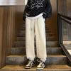 Sello de acero con letra pantalones de chándal gruesos forrados de forro polar para hombre retro americano vintage olímpico forro polar pantalones pesados de 600g otoño e invierno