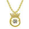 Temperamento Latido Corazón Corona Colgante Collar Cadena Clavícula Moda Coreana Corona Inteligente Brillante Colgante