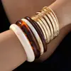 Pulseira Popular Estilo Europeu e Americano Feminina Design de Nicho Ins Sensação de Alto Padrão Luxo Leve Estilo Cool Indiferente Padrão de Âmbar Retrô Pulseira de Resina