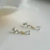 Pendientes de plata de ley 925 con diseño de gota de agua y circonita, estilo coreano, lujo ligero, nicho, chapados en oro, elegantes, versátiles, pendientes de moda para mujer