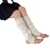 Calcetines de Yoga de Cachemira Suaves y Amigables con la Piel Cubrepiés Calcetines Largos de Punto Acanalado Sueltos Rodilleras Calentadores de Piernas Largos con Raya Vertical