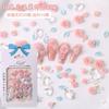 Joias para unhas rosa rosa material bolsa três-dimensional popular rosa japonesa transparente pilha unha diamante pequenos acessórios