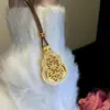 Tienda de Oro Mismo Estilo Arena Dorada Entrada China Lujo Incrustaciones de Diamantes Filamentosos Calabaza Foyou Ping An Colgante Cuerda Ondulada Cadena de Lana Joyería para Mujer