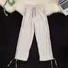 Pantalones Cargo de Pierna Ancha para Adolescentes para Hombres y Mujeres, Nuevo Estilo Verano 2026, Bloques de Color, Doble Cremallera, Cordón, Pierna Recta Holgada, Pantalones Largos hasta el Suelo