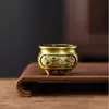 Incensário Tripé Caldeirão Elefante Auspicioso Cerimônia do Chá Zen Interna Incensário Grande Ornamento de Artesanato em Metal