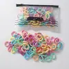 Liga de Goma Pequeña Coreana de Alta Elasticidad Banda para el Cabello Pequeña para Niñas Que No Daña la Cuerda para el Cabello Diadema Linda Anillo para Toalla Estuche de Cuero para Mujeres