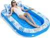 Cama Inflável Personalizada de Verão para Adultos, Flutuador para Bronzeamento, Espreguiçadeira para Tomar Sol em Piscina Externa, Flutuador Inflável Dobrável para Pátio