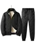 Conjunto de Chaqueta de Algodón con Relleno de Plumas y Pantalones Gruesos de Invierno para Hombre, para Personas de Mediana Edad y Mayores