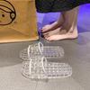 Zapatillas de Cristal Transparentes de Moda con Suela Gruesa para Exterior Hogar Antideslizantes para Interior Planas con Suela Hogar 2025 Verano y Otoño Nuevo Estilo