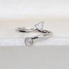 Anillo abierto de plata S925 para mujer, anillo de perla ajustable, accesorios de joyería DIY, soporte vacío, joyería 07