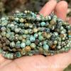 Contas soltas africanas naturais facetadas turquesa pulseira de contas tecida à mão colar acessórios de joias atacado