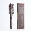 Conjunto de Presente com Pente Rolo para Cabeleireiro de Luxo, Pente Modelador Marrom com Tubo de Alumínio para Condução de Calor, Pente Modelador para Styling e Dar Volume