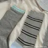 Meias estilo coreano ins blogueira simples versátil azul acinzentado outono e inverno meias empilhadas combinação de cores enroladas bolinhas emagrecedor