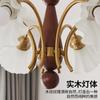 Lámpara de Techo de Madera Maciza Arte para Sala de Estar Medieval Retro Lámpara Sencilla para Comedor Dormitorio Lámpara de Flor Estilo Francés Pastoral Japonés B&B