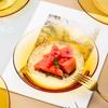 Plato de Vidrio Ámbar de Manzana Verde Vajilla Plato Occidental Phnom Penh Europeo Suministro al Punto
