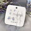 Nuevo Set de Pendientes de Plata Sencillo y Compacto, Combinación de Pendientes de Comercio Exterior, Pendientes Lindos y Versátiles, Colección para Venta al Por Mayor en Puestos