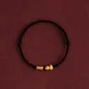 Pulsera de Hilo Rojo Calabaza Color Oro Arena para Mujer, Cuentas Doradas de la Suerte, Año del Caballo, Pulsera Tejida de Buena Fortuna y Prosperidad, Regalo para Mejor Amiga