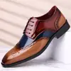Sapatos formais masculinos de tamanho grande para exportação, sapatos masculinos casuais de negócios estilo britânico em couro, sapatos derby masculinos com cadarço e bico quadrado, sapatos masculinos em estoque