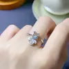Anel Pingente Peixe Dourado Pequeno Inlaid de Água-Marinha Natural em Prata Esterlina Abertura Ajustável Presente de Aniversário para Meninas 5X7Mm