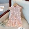 Vestido Hanfu de verão para meninas, cheongsam, novo vestido de verão estilo chinês, vestido de fada para menina, vestido de princesa com renda