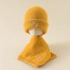 Conjunto de Chapéu e Cachecol Bordado Coreano para Crianças, Peças Duplas para Meninos e Meninas no Outono e Inverno, Cor Lisa, Conjunto Versátil para Manter o Bebê Aquecido