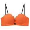 Sutiã Popular Liso com Alças Finas para Seios Pequenos com Bojos de Pétalas, Sutiã Beauty Back Sem Costura Peça Única Levanta-Busto Venda por Atacado