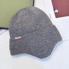 Comércio Exterior Transfronteiriço Chapéu Europeu e Americano Chapéu de Lã Masculino Outono e Inverno Proteção de Orelha Chapéu Tricotado Chapéu Baotou Preto Combina com Tudo Chapéu para Frio