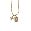 Exquisito Collar de Cruz Estrella Cielo Estrellado de Zirconia, Cadena de Clavícula Vintage de Venta Caliente Transfronteriza, Joyería de Lujo Ligero de Gama Alta