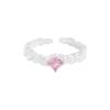 Anillo de plata de ley S925 con circonita cuadrada y textura plisada de plata brillante con diseño original de nicho de estilo coreano 1236 para mujer