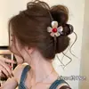 Pinza Grande Floral para el Cabello para Mujer, Estilo de Alta Gama, Nuevo Modelo 2026, Adecuada para Cabello Grueso, Pinza de Tiburón para la Parte Posterior de la Cabeza, Accesorio para el Cabello