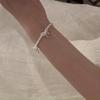 S925 Sterling Silver Bow Imitação Shijia Pérola Pulseira Feminina Chaebol Filha Ins Niche Light Luxury Gentle Style Bracelet