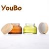 Transfronterizo en stock 15 g30g50g Aceituna Té Verde Hombro Inclinado Botella de Vidrio para Crema Botella de Crema Tanque de Crema Tanque de Crema