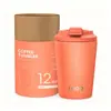 Caneca de café personalizada nova de 12 oz, transfronteiriça de aço inoxidável 304, copo térmico de gelo portátil para uso externo em carro