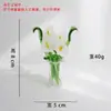 Flores pequenas artificiais feitas de vidro, lírios-calla, rosas, íris, peônias e pássaros, conjunto de ornamentos de flores eternas, presentes estrangeiros transfronteiriços