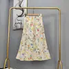 Falda de algodón y seda para mujer verano Nueva holgada talla grande mujeres embarazadas pueden usar falda exterior casual del sudeste asiático delgada
