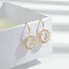 Brincos Redondos Geométricos de Zircônia Novos 2025 para Mulheres Agulha de Prata S925 Brincos da Moda Design de Nicho Brincos de Luxo Leve