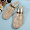 Sandalias Únicas de Malla Hueca Tejida para Mujer Primavera/Verano 2026 Nuevas Sandalias Planas Transpirables de Punta Cerrada de Moda Europea y Americana para Mujer