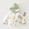 Jaqueta Acolchoada de Algodão para Bebês Meninos e Meninas, Estilo Outono e Inverno, Top Quente com Capuz Espessado 160g, Roupas para Bebês e Crianças Anyang