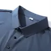 Verão 2026 Novo Estilo Sem Costura Seda de Gelo Manga Curta Masculino Esportivo Transfronteiriço Secagem Rápida Cor Pura Nylon Camisa Polo Business Roupa Masculina
