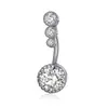 Anillo para Ombligo de Acero Inoxidable Más Vendido en Amazon Wish con Incrustación de Circonita Redonda, Joyería para Piercing de Ombligo