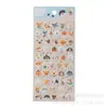 Adesivos Washi 3D infantis com desenhos de animais, incluindo gato e cachorro, em estilo coreano, para decoração e anotações.