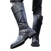 Botas Martin para hombre, botas altas largas, botas de trabajo, botas de cuero para motocicleta, botas de otoño, zapatos de hombre, botas impermeables de talla grande