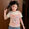 Camiseta Dos en Uno de Dibujos Animados para Niñas Verano 2026 Bonita Prenda Superior de Manga Corta para Niños